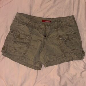 khaki cargo micro shorts